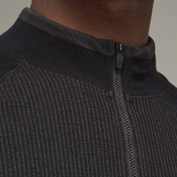 Schwarz Y-3 Classic Knit Base Layer Half-Zip Oberteil QY736
