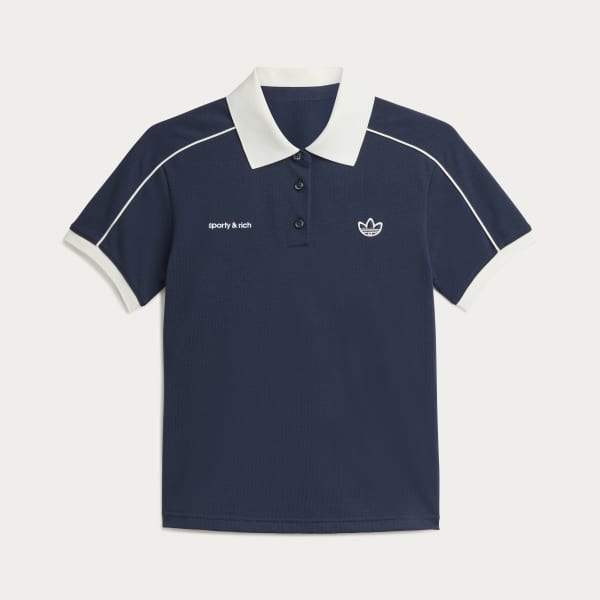 adidas sporty&rich ジャージ ネイビー Sporty_and_Rich_Polo_Tee_Blue_