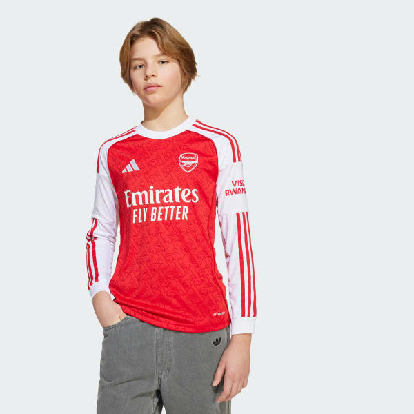 Rot FC Arsenal 25/26 Long Sleeve Kids Heimtrikot
