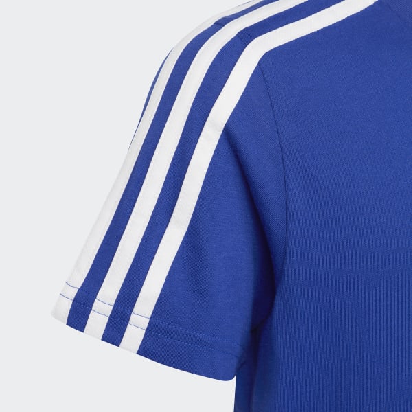 Azul Camiseta Essentials 3 Rayas Algodón