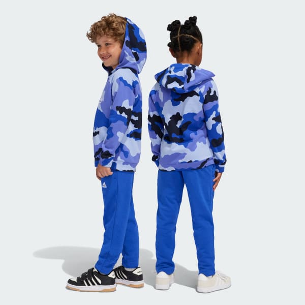 adidas Essentials Allover Print Hoodie Set Kids Blue adidas