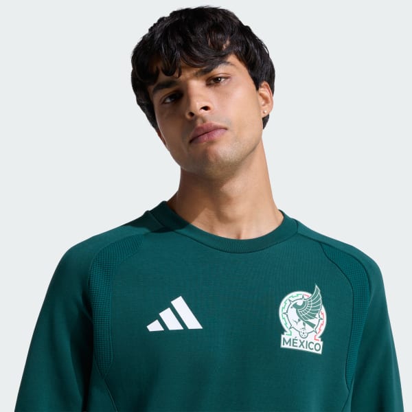 adidas Mexico Tiro Travel Crew Sweatshirt - Green | Free Shipping