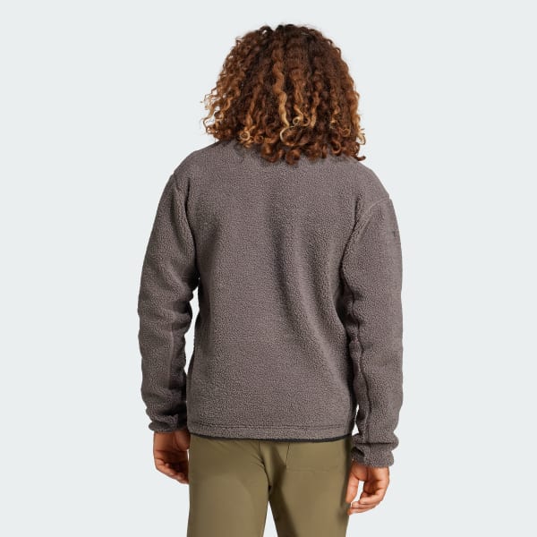 Brown Terrex Xploric High Pile Fleece Pullover Sweatshirt