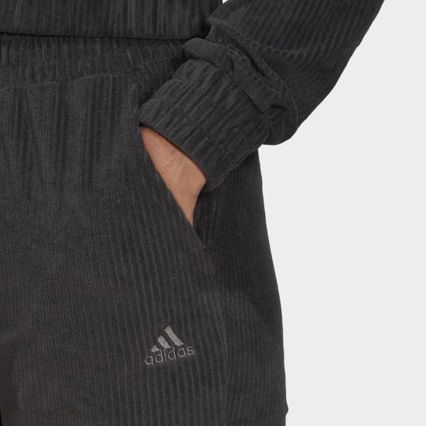 cerná Kalhoty Hyperglam Rib Velour Flared Leg DKE22
