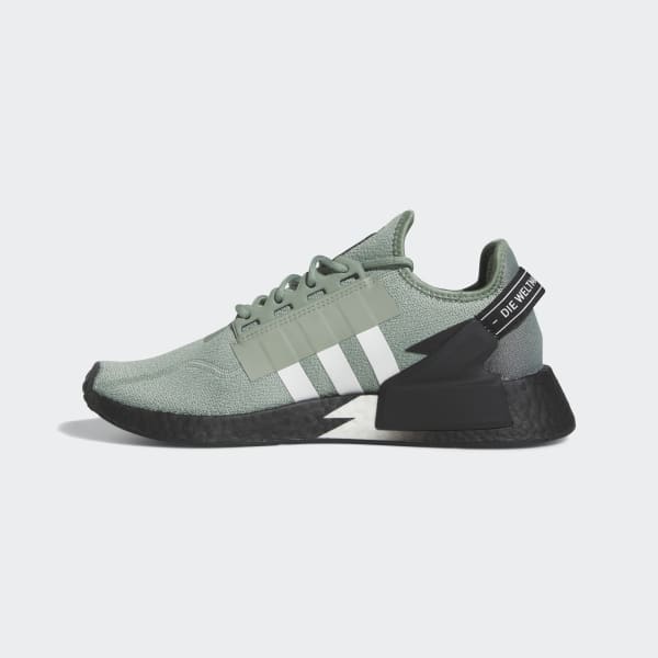 adidas Originals NMD R1. V2 UNISEX - Trainers - silver green/footwear  white/core black/evergreen 