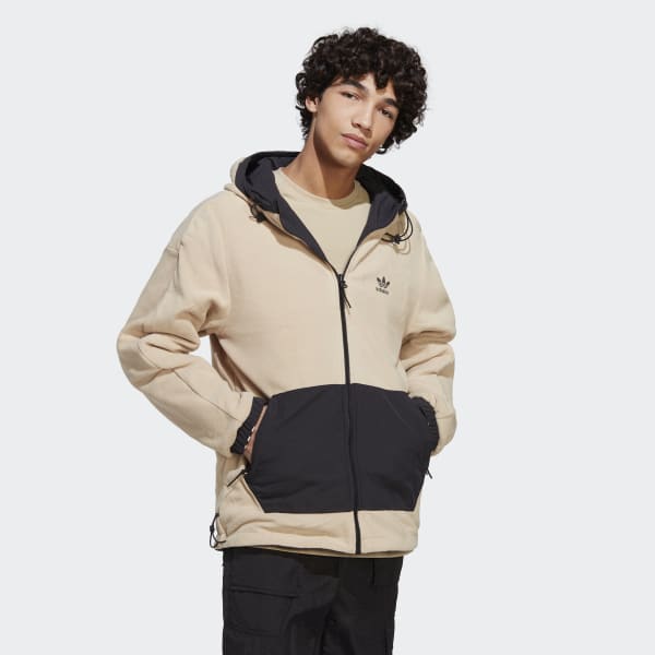 Schwarz Reversible Polarfleece Jacke
