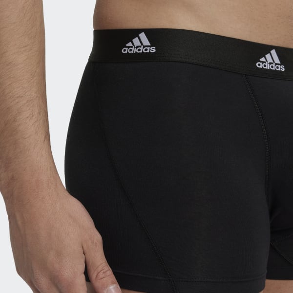 Black Active Flex Cotton Trunk Briefs (3 pairs) HPN07