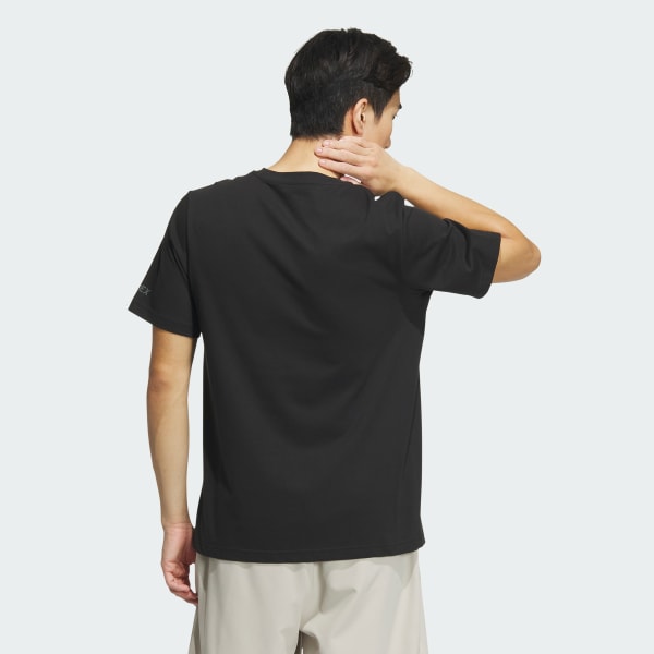Black Big Logo Short Sleeve Polygiene 180 GSM Tee