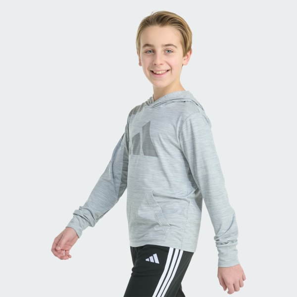 Grey Long Sleeve All Sport Polyester Pullover Hoodie
