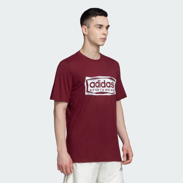 Burgundy SPORTSWEAR LOGO TEE