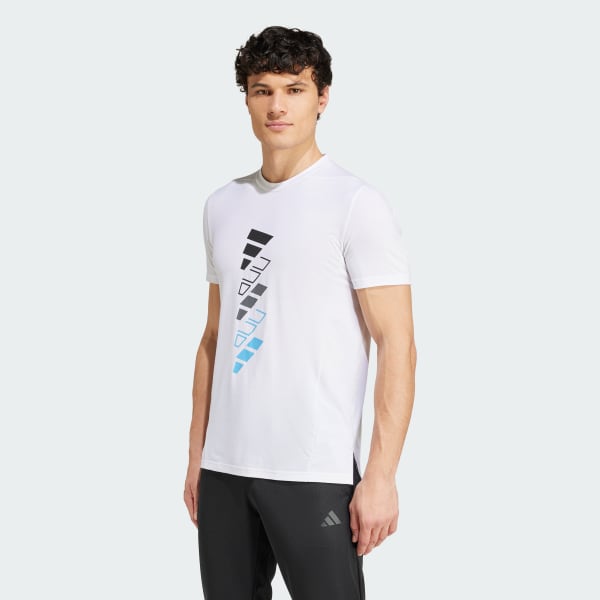 Branco Camiseta Estampada Logo AEROREADY Designed for Training