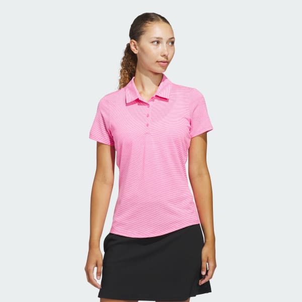 Pink Women's Ottoman Short Sleeve Polo Shirt