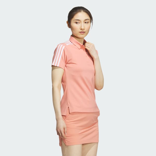 Red HEAT.RDY 3-Stripes Short Sleeve Polo Shirt