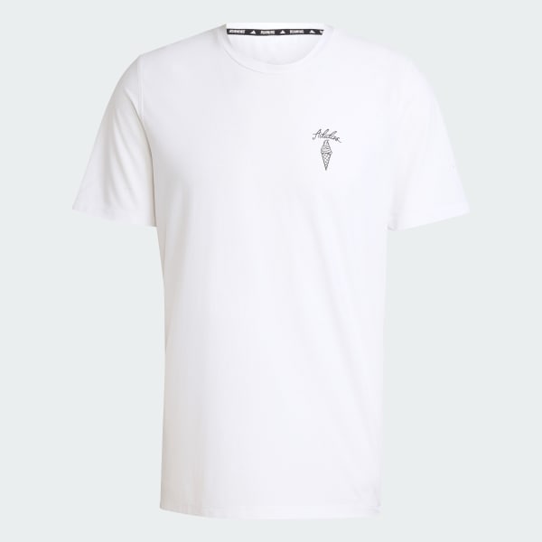 White Running Ice Cream Graphic Tee