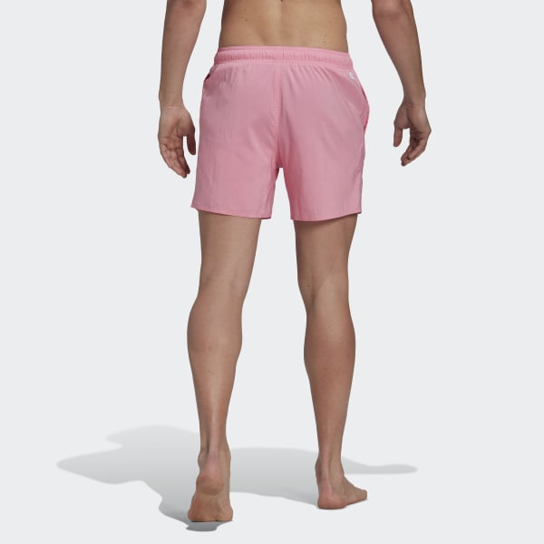 Pink Short Length Solid Swim Shorts LBS88