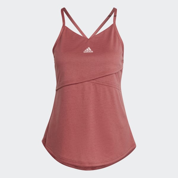 Rojo Playera sin Mangas AEROREADY Studio Espalda Cruzada Corte Ajustado