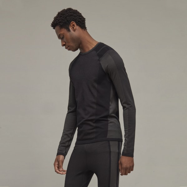 Black Y-3 Classic Knit Base Layer Long-Sleeve Top