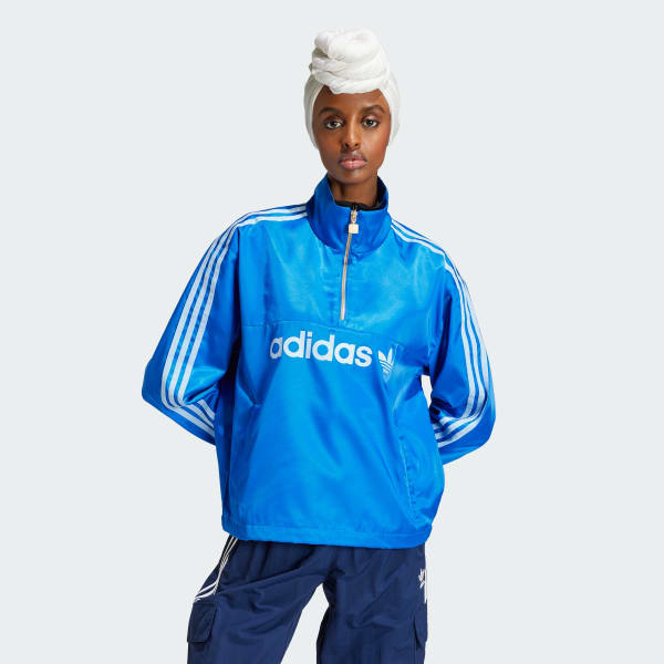 Blue Satin Windbreaker