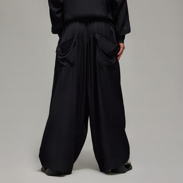 Black Y-3 Rayon Twill Wide Pants
