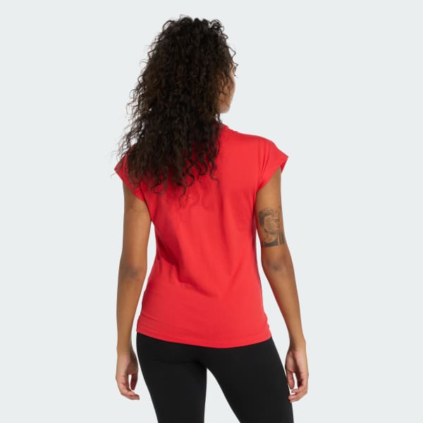 Rojo Playera Graphic suave y ajustada