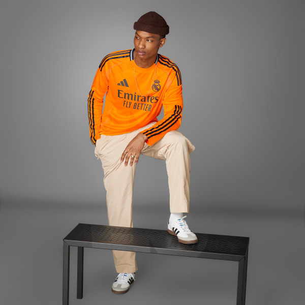 adidas Real Madrid 24/25 Long Sleeve Away Jersey - Orange