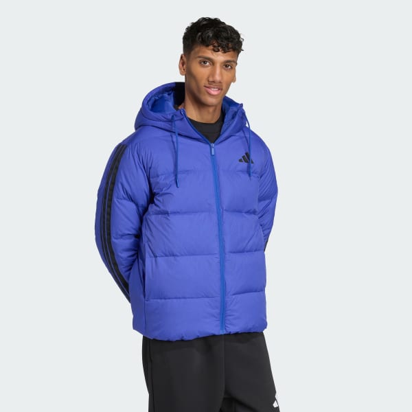 Bla Essentials Climawarm 3-Stripes Dunjacka med huva