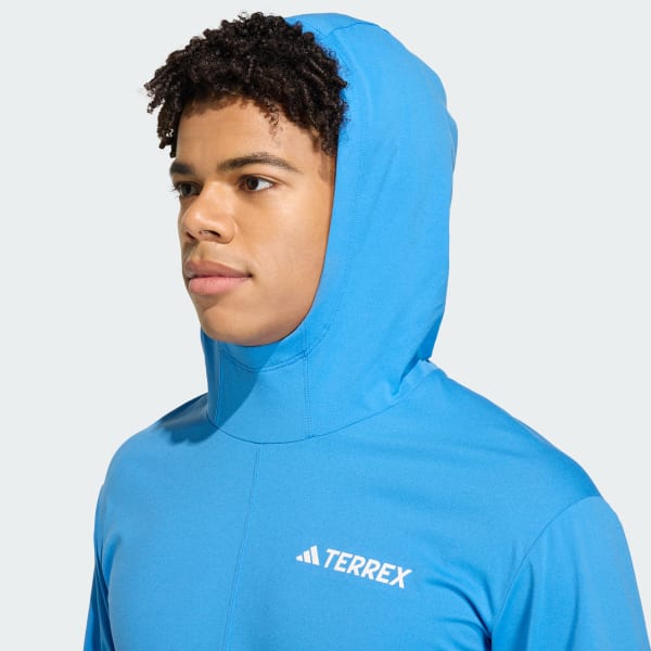 adidas Terrex Multi Climacool Hooded Long Sleeve Top - Blue | Free