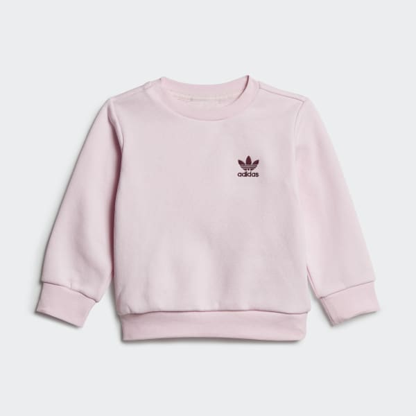 Rosa Conjunto sudadera cuello redondo y pantalón Adicolor