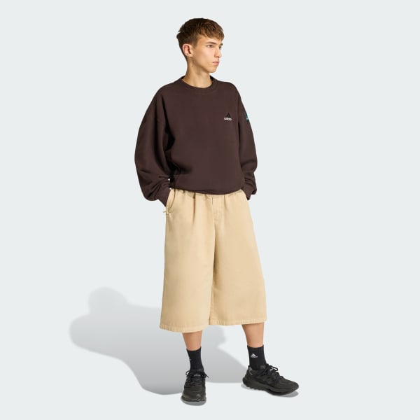 Beige SHORTS adidas EQUIPMENT DRILL DE DENIM