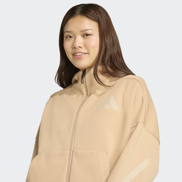 adidas ベージュ ジップアップジャケット adidas Z.N.E. Full-Zip Hoodie - Brown | Free Shipping with adiClub