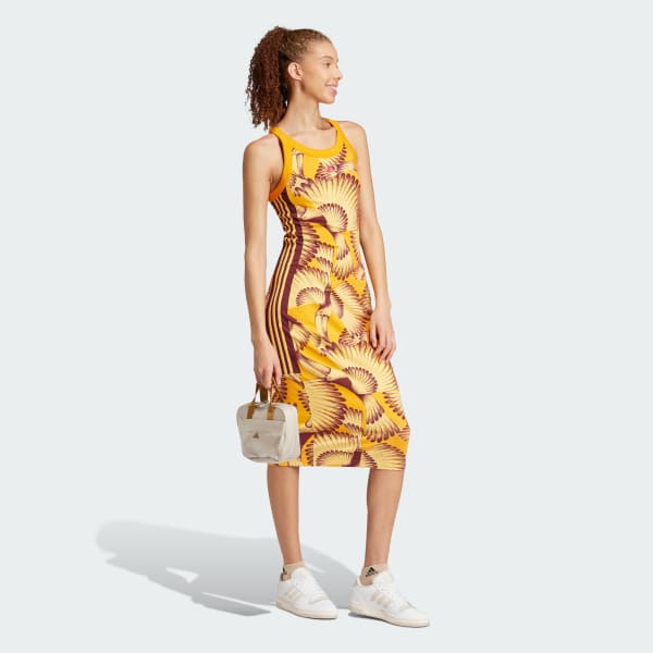 Gelb adidas x FARM Premium Kleid