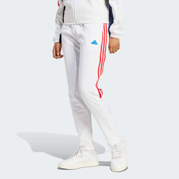 Adidas track pants half stripe on sale
