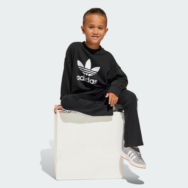 Negro Conjunto de Top Holgado y Calzas Acampanadas Kids