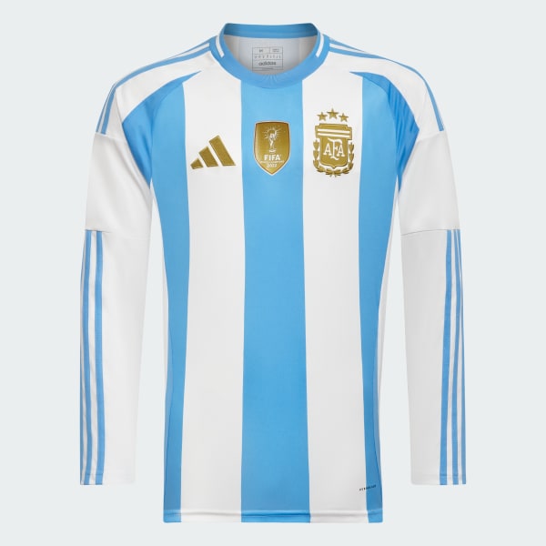 Blanco Camiseta Titular Argentina 24 Manga Larga