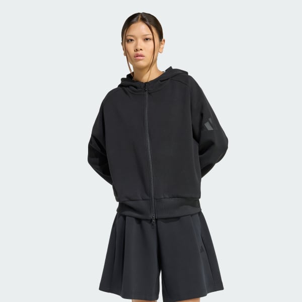 Black SOFT LUX FULL-ZIP HOODIE