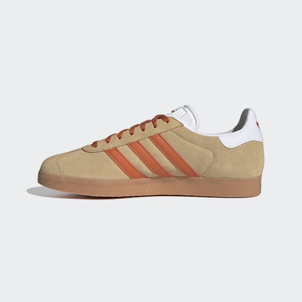beige adidas gazelle trainers