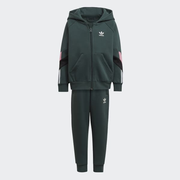 Zielony Full-Zip Hoodie Set