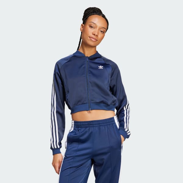 Adidas satin track jacket sale