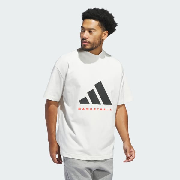 White adidas Basketball Tee