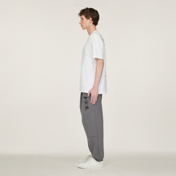 สีขาว เสื้อยืดแขนสั้นพิมพ์ลาย Y-3