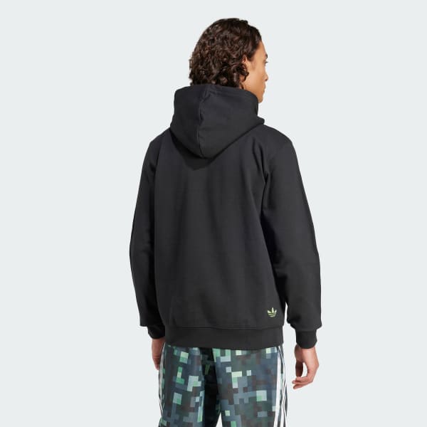 Svart adidas Originals x Minecraft Graphic Hoodie