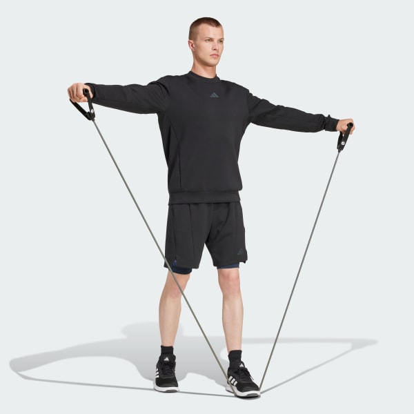 Negro Sudadera Designed for Training Cuello Redondo
