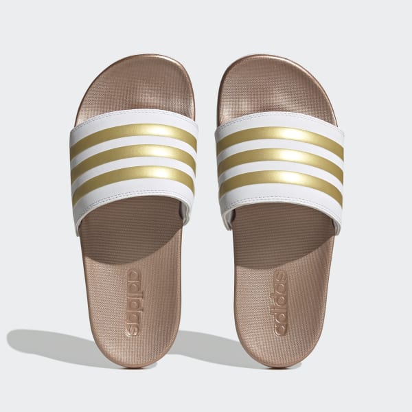 Adidas adilette slides gold clearance