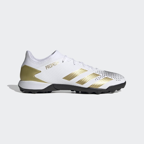 white and gold adidas trainers