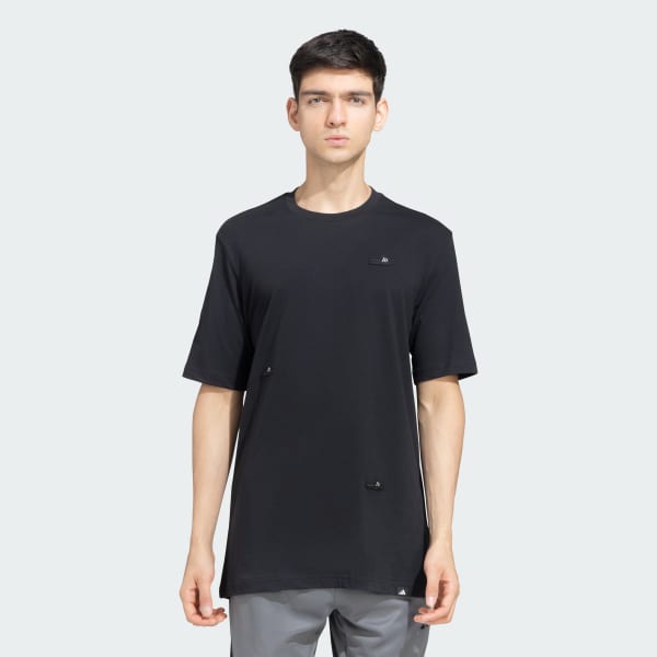 Black M L SLIDES TEE