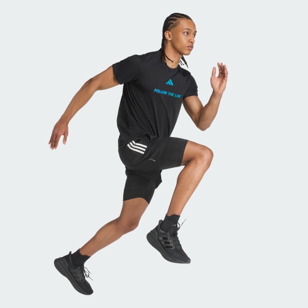 Svart FOLLOW THE LINE GRAPHIC T-Shirt UNITEFIT