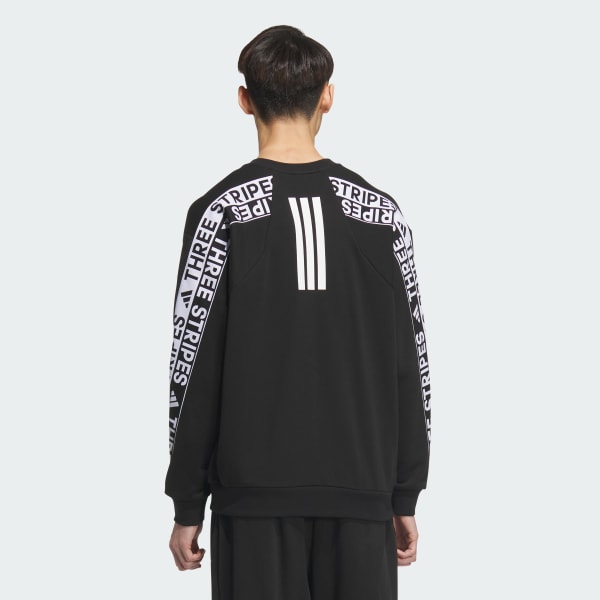 ブラック ワーディングパック ルーズフィット 厚手のフレンチテリー スウェットシャツ