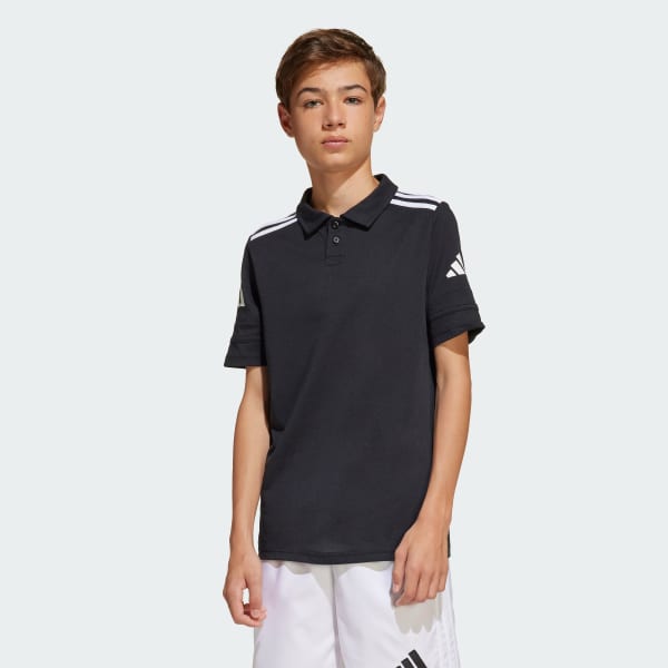 Negro Camiseta Polo Squadra 25 Algodón Niños