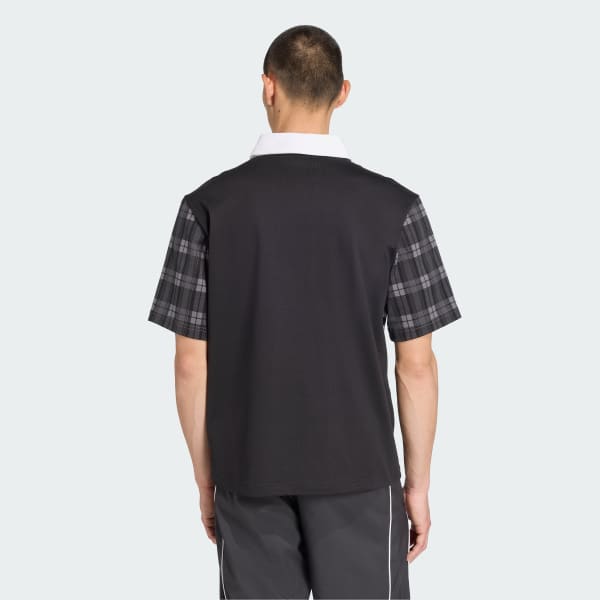 Black Tartan Regular Rugby Polo