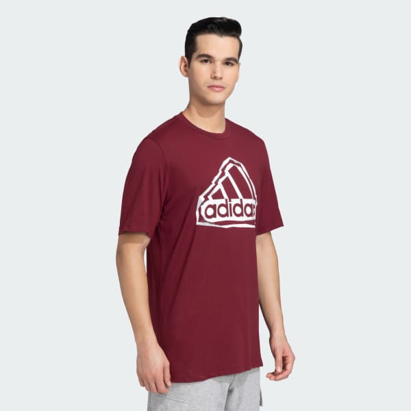 Burgundy FOLD BADGE OF SPORT LOGO TEE
